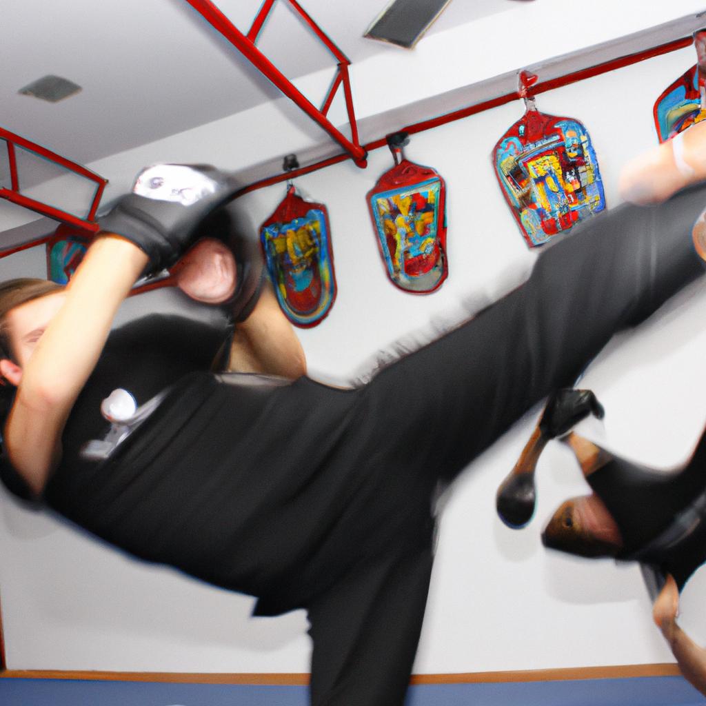 Person executing a Muay Thai kick