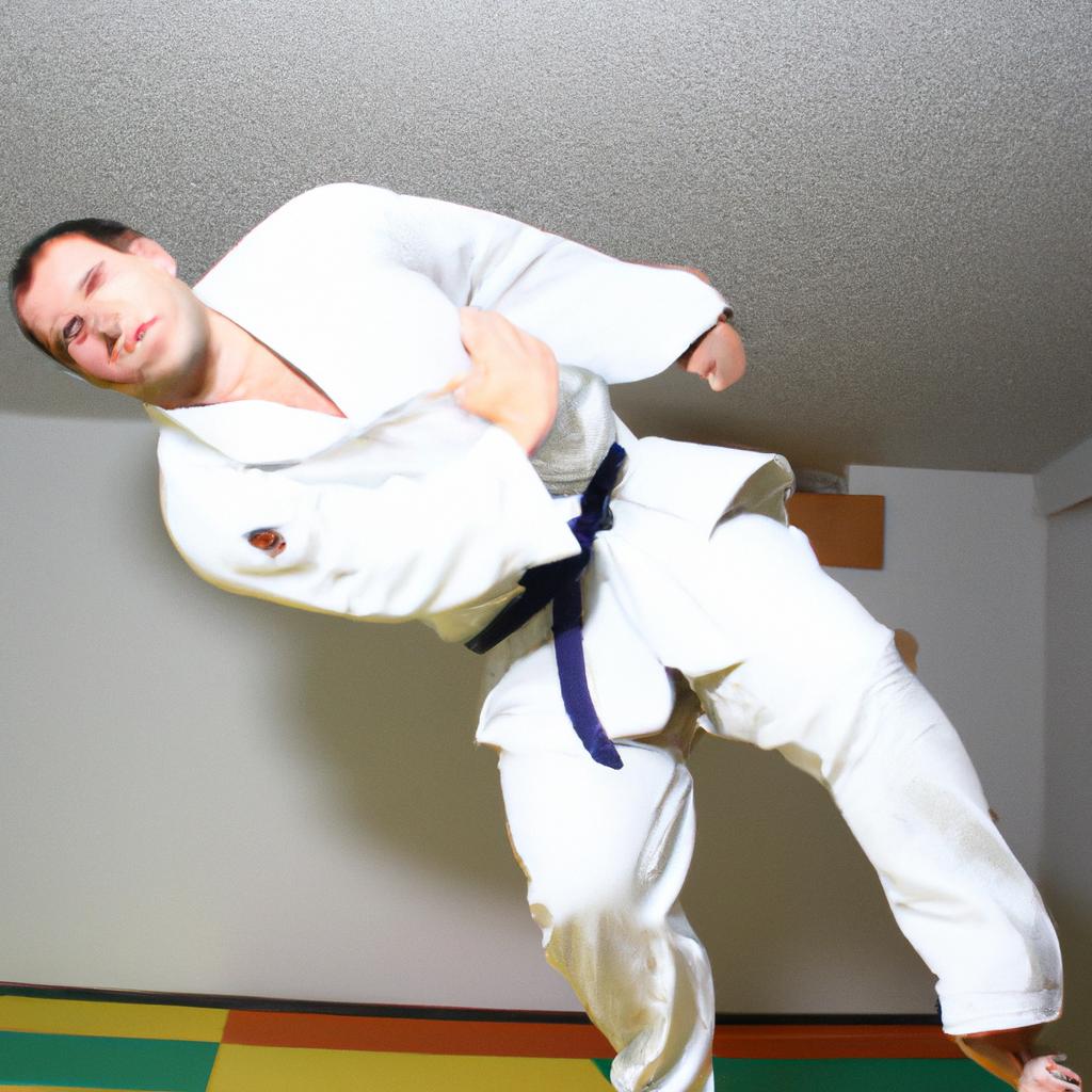 Man executing a Judo throw